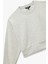 Uzun Kollu Bisiklet Yaka Oversize Crop Spor Sweatshirt 3