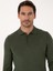 Erkek Haki Slim Fit Yün Karışımlı Polo Yaka Basic Triko Kazak 50315267-VR027 2