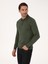 Erkek Haki Slim Fit Yün Karışımlı Polo Yaka Basic Triko Kazak 50315267-VR027 3