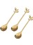 Kahve Karıştırma Kaşık Paslanmaz Çelik Yaratıcı Şube Şekil Yaratıcı Çatal Teşheri Tatlı Kaşık Altın (10 Adet) (Yurt Dışından) 5