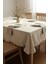 Fırfırlı Krem Pamuklu Masa Örtüsü – Şık ve Zarif Tasarım ( 140X140CM) 1