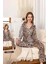 Kadın Leopar Desen Düğmeli Suprem Pijama Takımı 0397 Kahverengi 2