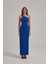 Çapraz Askı Detaylı Mavi Elbise 1