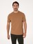 Erkek Kahverengi Regular Fit %100 Pamuk Bisiklet Yaka Basic T-shirt 50319801-VR153 1