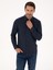 Erkek Lacivert Slim Fit %100 Pamuk Yakası Düğmeli Flanel Gömlek 50313122-VR033 1