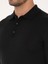 Erkek Siyah Regular Fit Yün Karışımlı Polo Yaka Basic Triko Kazak 50318855-VR046 7