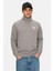 Leon Koyu Gri Yarım Fermuar Baskılı Standard Fit Erkek Sweatshirt 1