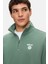 Leon Adaçayı Yeşili Yarım Fermuar Baskılı Standard Fit Erkek Sweatshirt 2