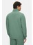 Leon Adaçayı Yeşili Yarım Fermuar Baskılı Standard Fit Erkek Sweatshirt 4