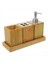 1 Set Bambu Banyo Aksesuarları Set Yıkanabilir Banyo Kiti Diş Fırçası Tutucu Sabun Dağıtıcı Şampuan Şişeleri (Yurt Dışından) 1