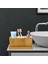 1 Set Bambu Banyo Aksesuarları Set Yıkanabilir Banyo Kiti Diş Fırçası Tutucu Sabun Dağıtıcı Şampuan Şişeleri (Yurt Dışından) 4