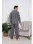 Ercan Erkek Gri Üst Cepli Pijama Takımı 5