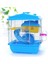 2pcs Pet Cage Hamster Cottage Hamster Için Şeffaf Sırt Işığı Çift Katmanlı Ev - Mavi ve Kahve (Yurt Dışından) 3