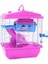 2 Adet Pet Cage Hamster Cottage Altın Hamster Evcil Hayvan Kahve ve Pembe Için Şeffaf Işıklık Çift Katmanlı Ev (Yurt Dışından) 4