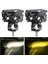 1 Çift 60W LED Lens Spot Çift Lensler Spot Motosiklet Yardımcı Sis Lambası Çift Renk Beyaz Sarı Işık (Yurt Dışından) 4