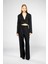 Kadın Siyah Geniş Yaka Crop Blazer 1