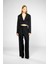 Kadın Siyah Geniş Yaka Crop Blazer 3