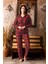 Kadın Kırmızı Kareli Gömlek Süet Pijama Takımı 2