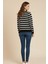 Basic Düğmeli Çizgili Uzun Kollu Ince Triko 3