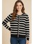Basic Düğmeli Çizgili Uzun Kollu Ince Triko 6