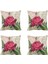 4x Vintage Çiçek/çiçek Keten Dekoratif Atma Yastığı Kılıf Yastık Kapağı Evde Kanepe Dekoratif (Gül Çiçeği) (Yurt Dışından) 1