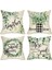 Bahar Yastığı Örtüsü 18X18 Set 4 Okaliptüs Yaprak Çiftlik Evi Yastık Bahar Süslemeleri Kanepe Yastık Kılıfı (Yurt Dışından) 1