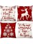 Noel Yastığı Kapakları 18X18 Set 4 Noel Süslemeleri Çiftlik Evi Yastık Kılıfı Yastık Kılıfı Ev Dekor (Yurt Dışından) 1