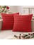 2 Kırmızı Kadife Dekoratif Atış Yastık Paketi Yumuşak Boho Çizgili Yastık Kapakları Modern Çiftlik Evi Ev Dekor (Yurt Dışından) 3
