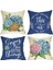 Bahar Yastığı Kapakları 18 x 18 Set 4 Yay Dekorasyonu Çiftlik Evi Yastıklar Ev Dekoru Çörek Kanepe Yastık Kılıfı A (Yurt Dışından) 1