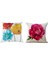 2 Adet Keten Kare Dekoratif Atma Yastık Kılıfı Yastık Kapağı Büyüleyici Trikolor Haşhaş Çiçekleri 45X45CM &amp Rose (Yurt Dışından) 1