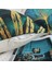 Kare Atma Yastığı Kapakları 4 Yeşil ve Altın Yapraklar Yastık Kapakları Keten Kanepe Yastıkları 45CM x 45CM (Yurt Dışından) 3