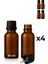 4’lü 30 ml Amber Cam Serum Şişesi + Siyah Içten Damlalıklı Kapak 1