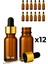12’li 10 ml Amber Cam Serum Şişesi + Gold (Altın) Metal Kapaklı Siyah Uçlu Damlalık 1