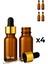 4’lü 10 ml Amber Cam Serum Şişesi + Gold (Altın) Metal Kapaklı Siyah Uçlu Damlalık 1