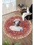 Bordo Kilim Antik Büst Desenli Kaymaz Taban Yıkanabilir Yuvarlak Halı 1