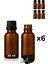 6’lı 30 ml Amber Cam Serum Şişesi + Siyah Içten Damlalıklı Kapak 1