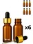 6’lı 10 ml Amber Cam Serum Şişesi + Gold (Altın) Metal Kapaklı Siyah Uçlu Damlalık 1