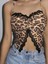 Kadın Leopar Desenli Crop Önden Dantel Detaylı 5095 2