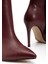 LS-226 Bordo Cilt Fermuarlı Lastikli Ince Yüksek Topuklu Kadın Çizme 5