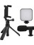 Akıllı Telefon Vlog Kiti Tripod Mini Mikrofonlu Telefon Tutucu 3