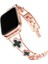 Apple Watch 11 10 9 8 7 6 Ultra Se Uyumlu 42 44 45 46 49MM Lüks Taşlı Çiçekli Metal Kordon – Şık Zarif Kadın Saat Kayışı 3