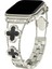 Apple Watch 11 10 42MM 9 8 7 6 Se Uyumlu 38 40 41MM Lüks Taşlı Çiçekli Metal Kordon – Şık Zarif Kadın Saat Kayışı 1