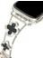 Apple Watch 11 10 42MM 9 8 7 6 Se Uyumlu 38 40 41MM Lüks Taşlı Çiçekli Metal Kordon – Şık Zarif Kadın Saat Kayışı 5