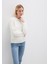 İpek Karışımlı Bisiklet Yaka Ekru Kazak 1710726-70057 6
