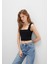 Kare Yaka Siyah Crop Top 1612657-900 10