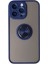 iPhone 14 Pro Max Kılıf Montreal Yüzüklü Silikon Kapak - Lacivert 1