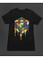 Rubik Zeka Küpü Renkli Kombinasyon Akışkan Baskılı Unisex Tişört T-Shirt 1