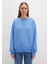 Bisiklet Yaka Mavi Basic Sweatshirt 1610198-70790 11