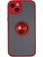 iPhone 14 Kılıf Montreal Yüzüklü Silikon Kapak - Kırmızı 1