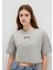 Mavi Logo Baskılı Gri Crop Tişört 1613411-70112 10